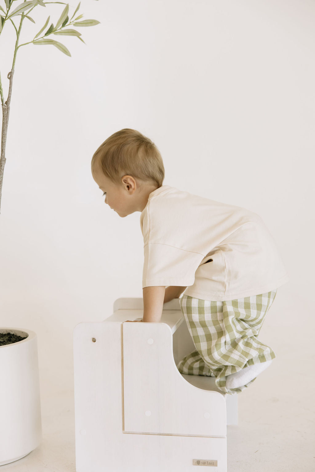 Kids Gingham Linen Pants