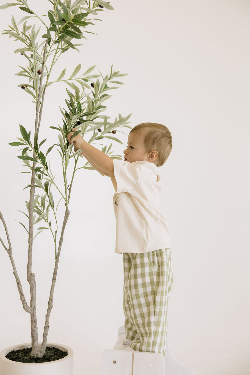 Kids Gingham Linen Pants