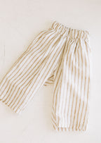 Kids Beige Linen Stripe Pants