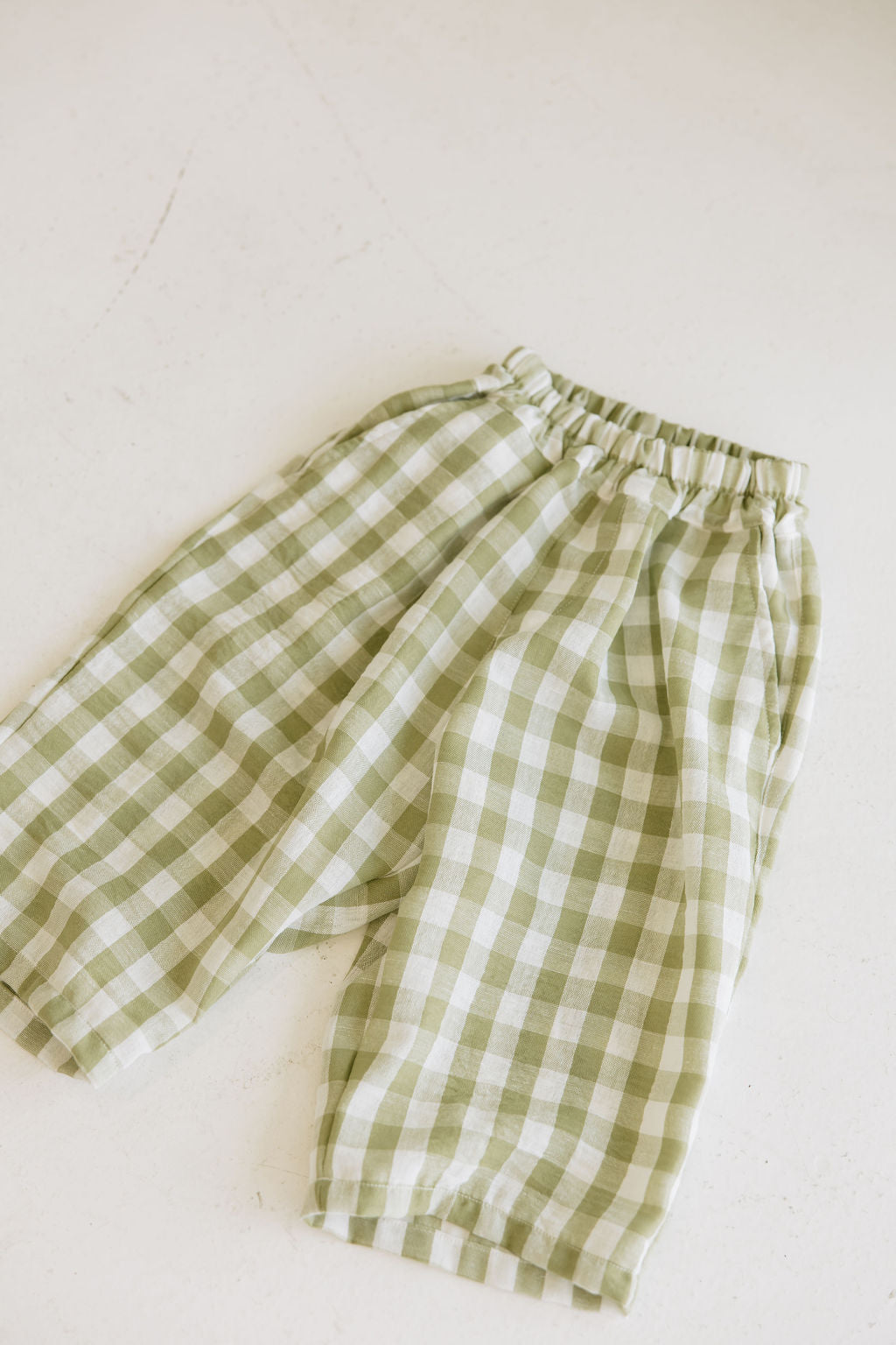 Kids Gingham Linen Pants
