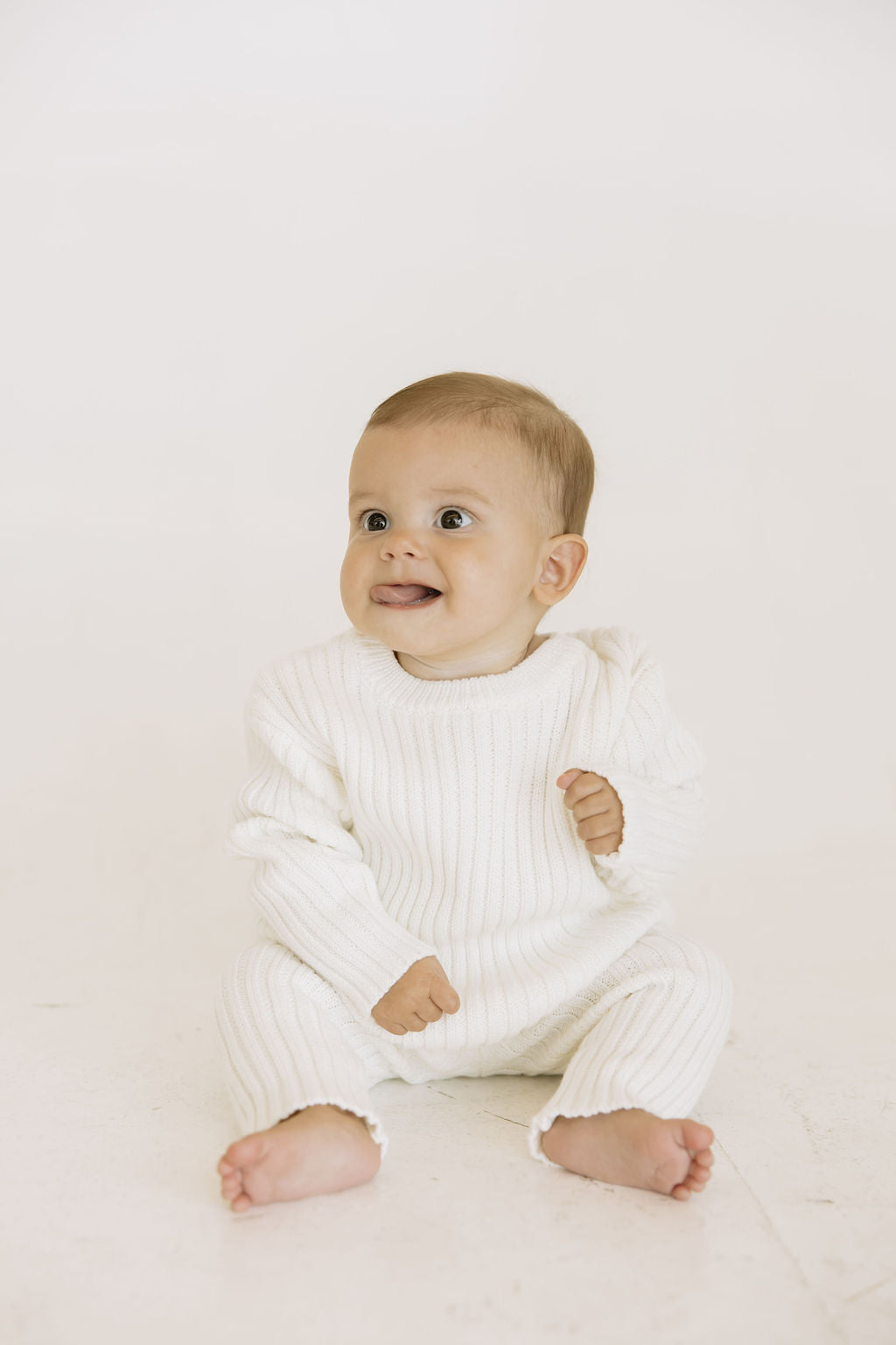 Baby White Rib Leggings