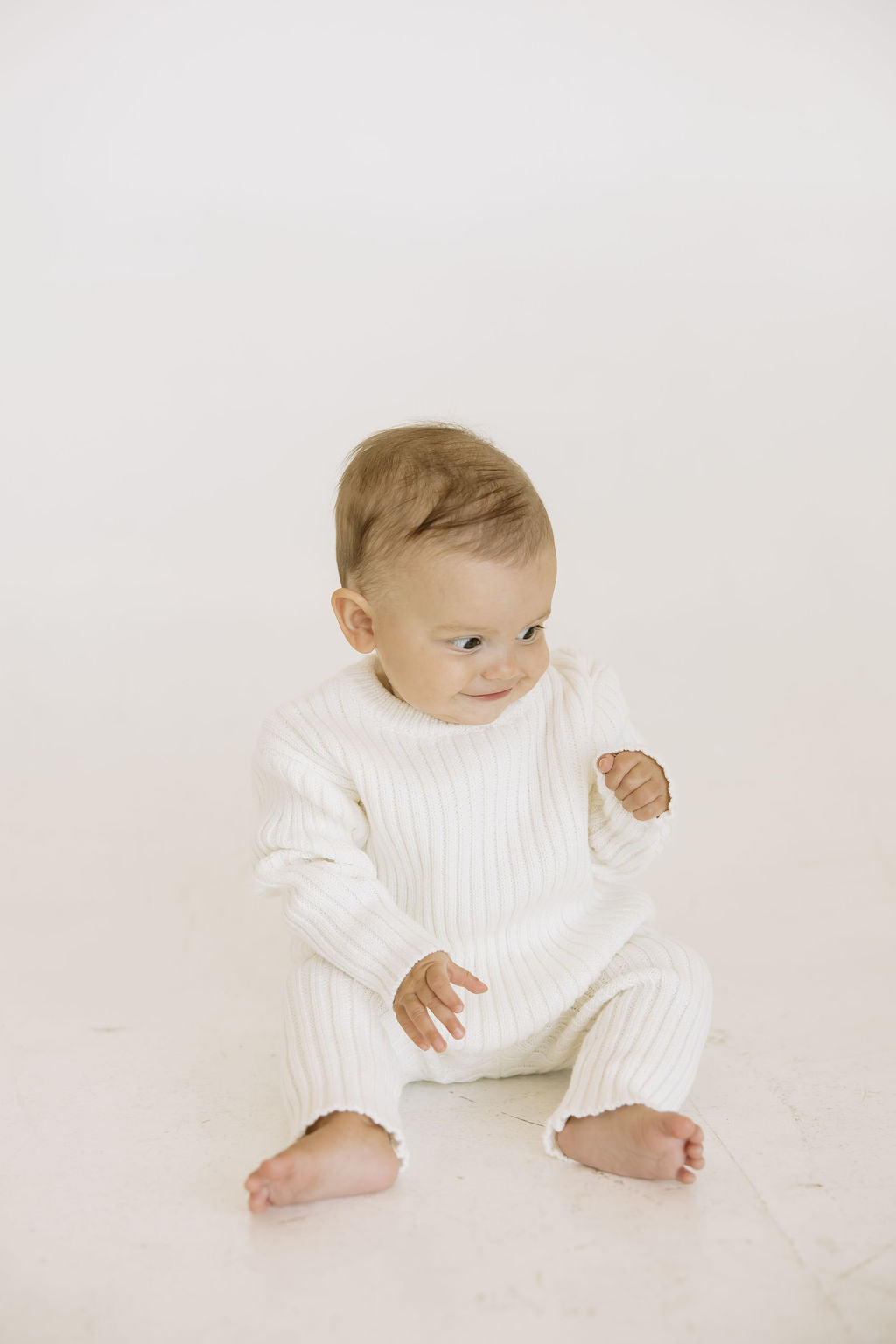 Baby White Rib Leggings
