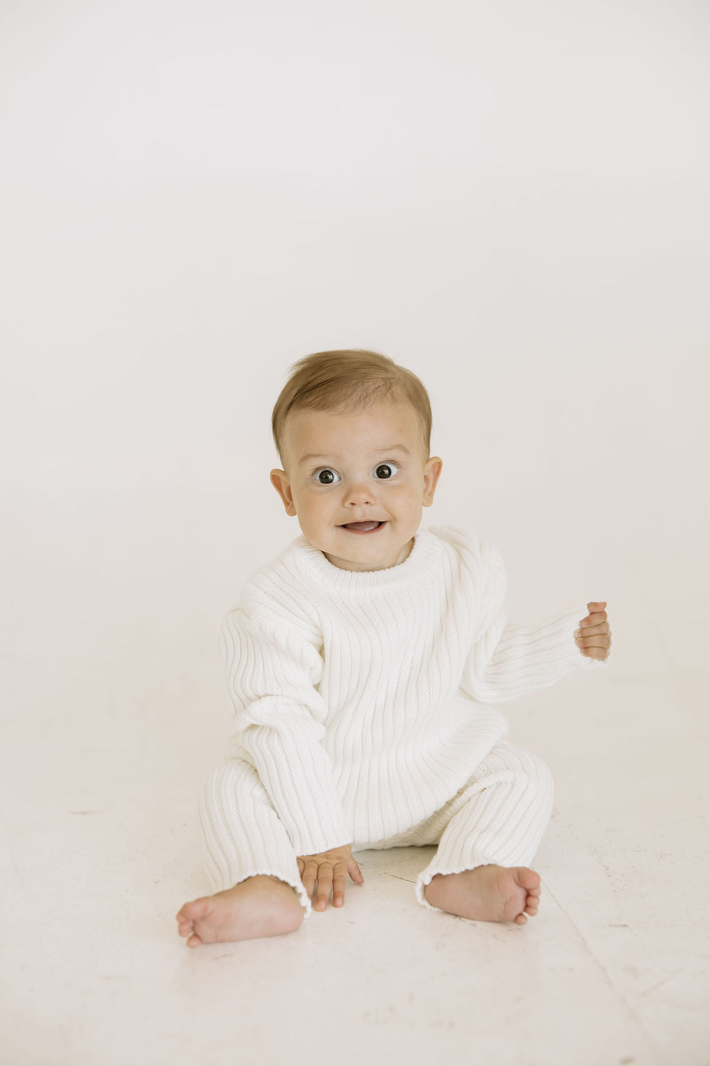 Baby White Rib Leggings