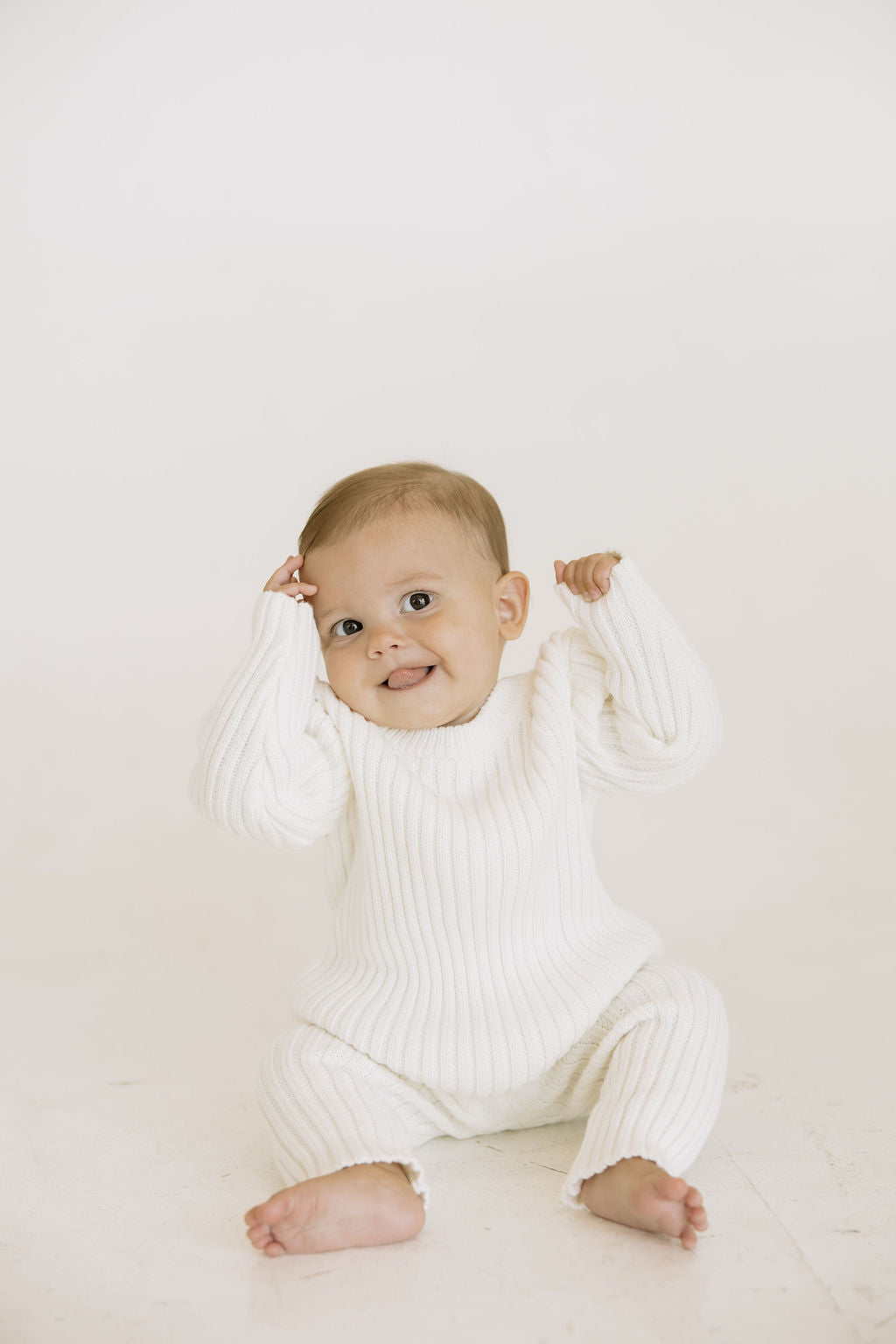 Baby White Rib Pullover