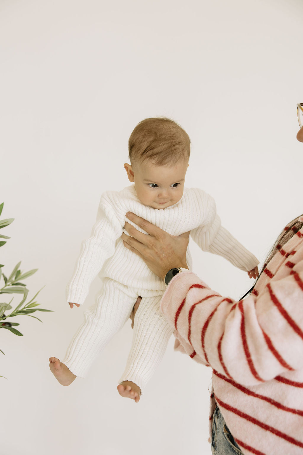 Baby White Rib Leggings