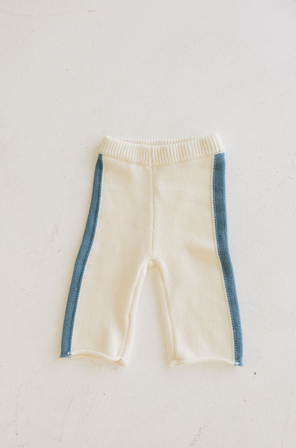 Baby Cream & Blue Knit Pants