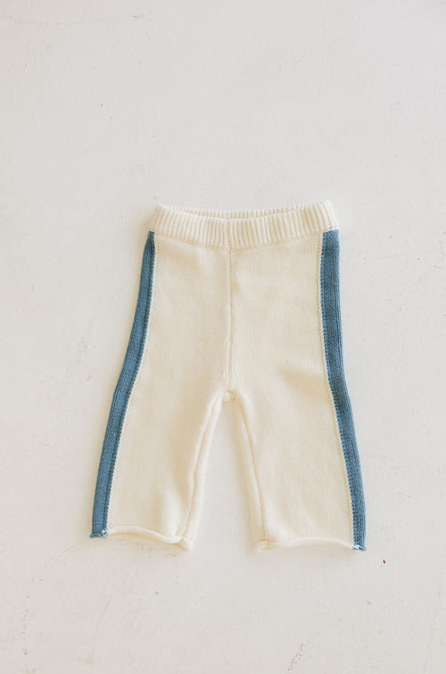 Baby Cream & Blue Knit Pants
