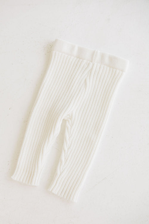 Baby White Rib Leggings