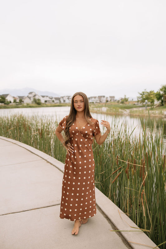 Chestnut Dot Dress