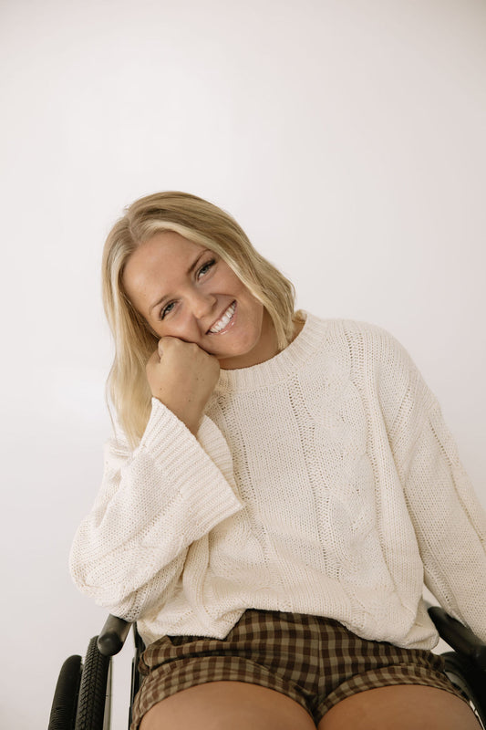 Preorder: Snow Bunny Cable Knit Sweater