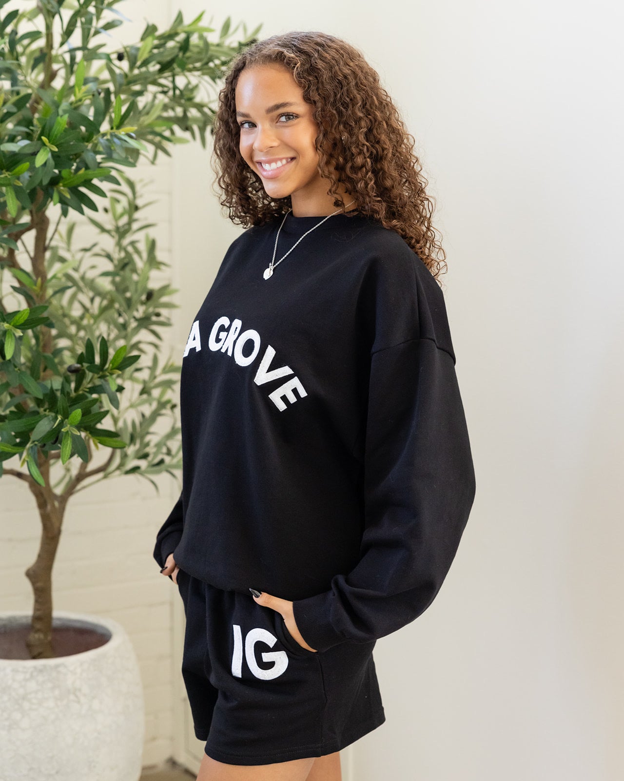 Isla Grove French Terry Crewneck // Black