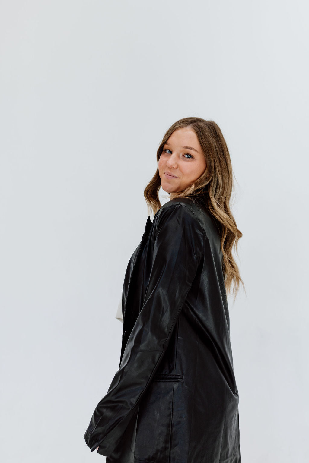 Statement Leather Blazer // Black