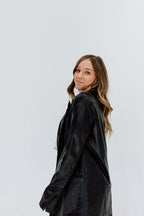 Statement Leather Blazer // Black