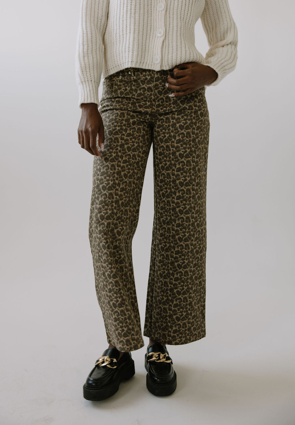 Leopard Denim Pants