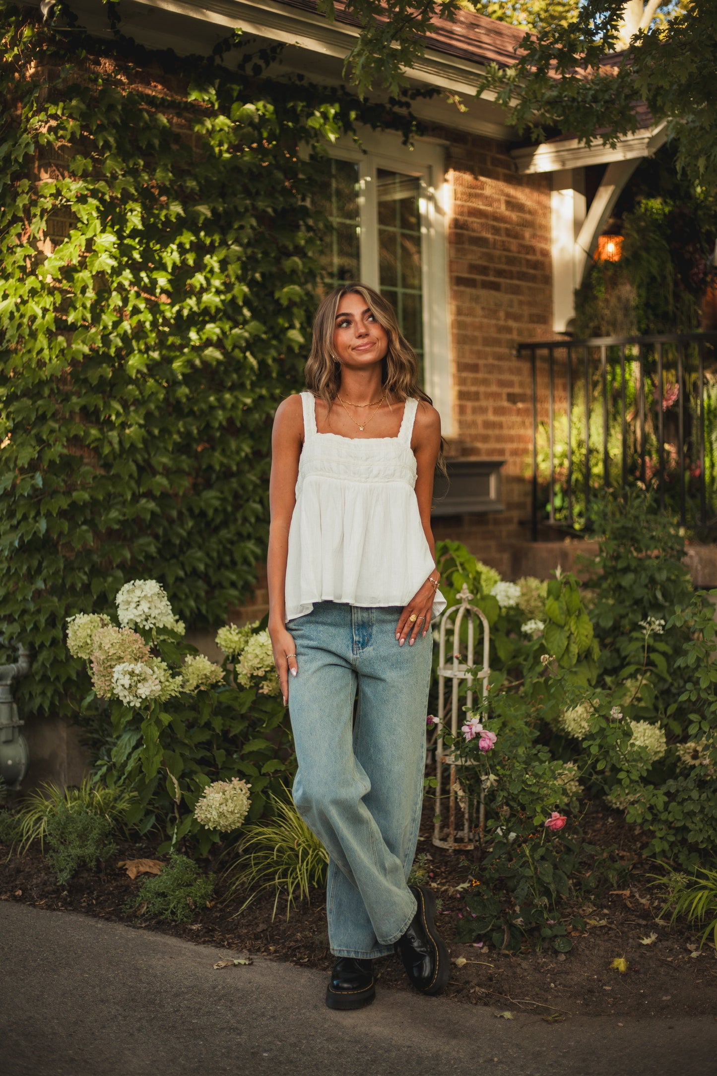 Susie Lace Tank // White