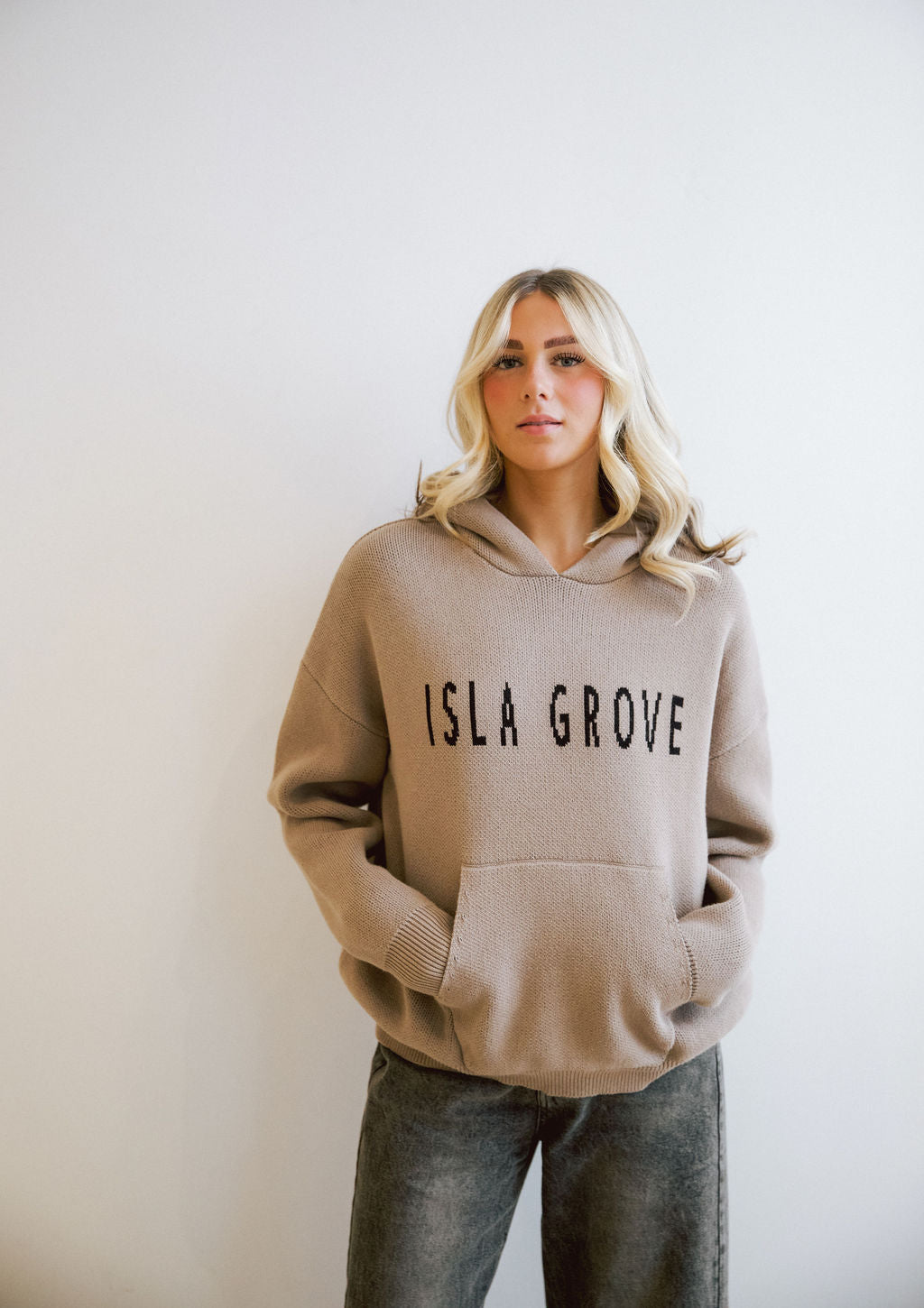 Isla Grove Original Knit Hoodie // Sand