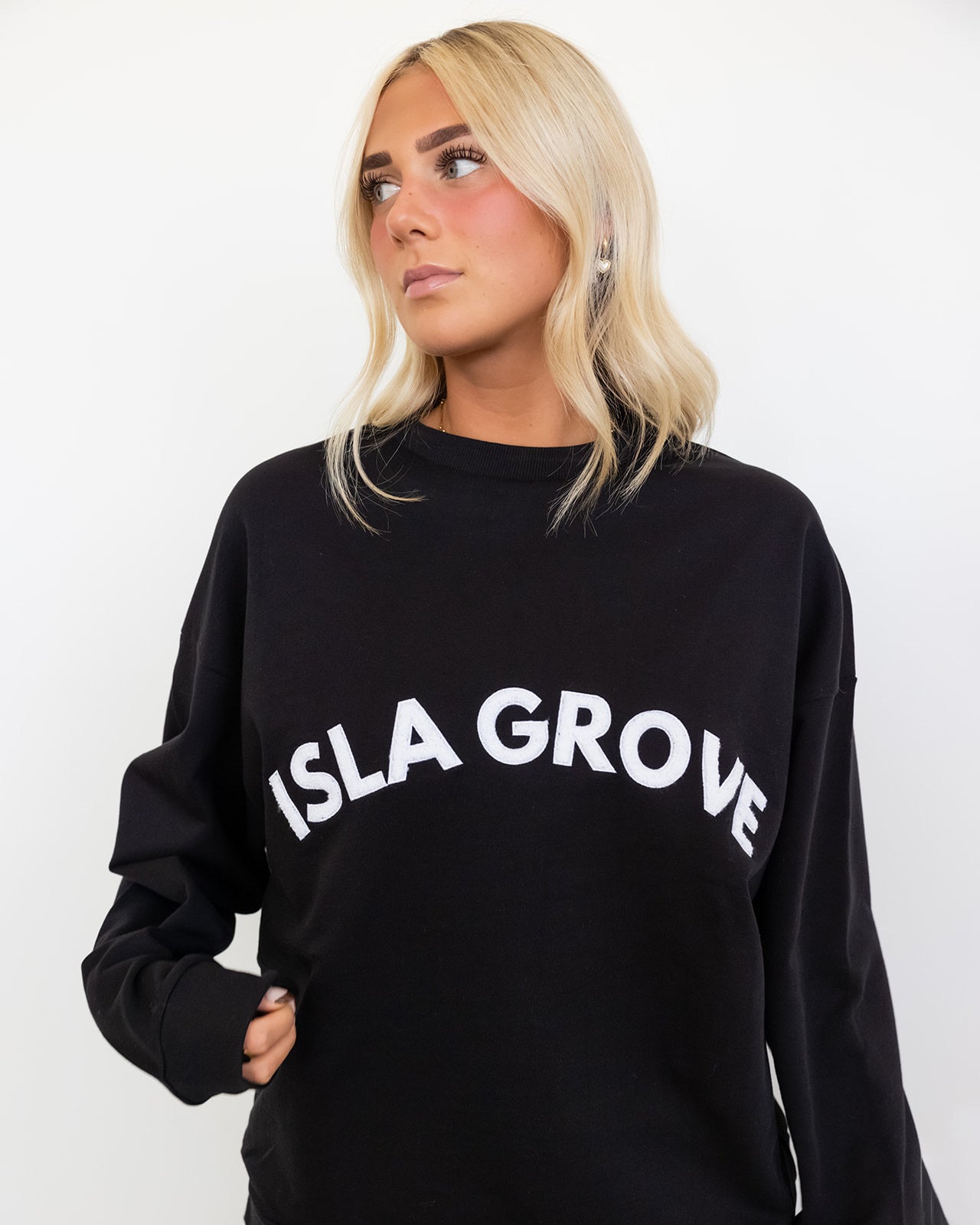 Isla Grove French Terry Crewneck // Black