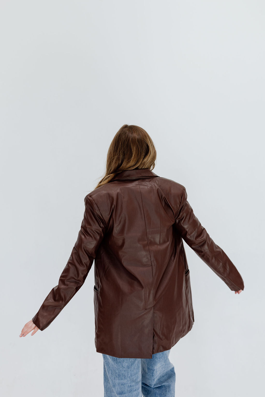 Statement Leather Blazer // Espresso