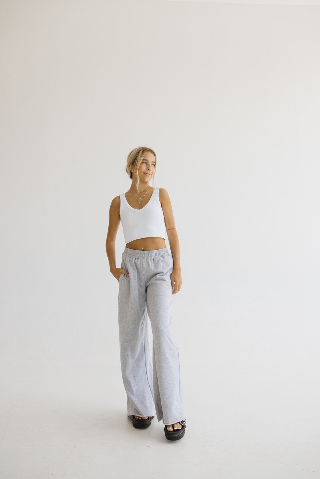 Kira Wide Leg Sweatpants Grey RESTOCKED