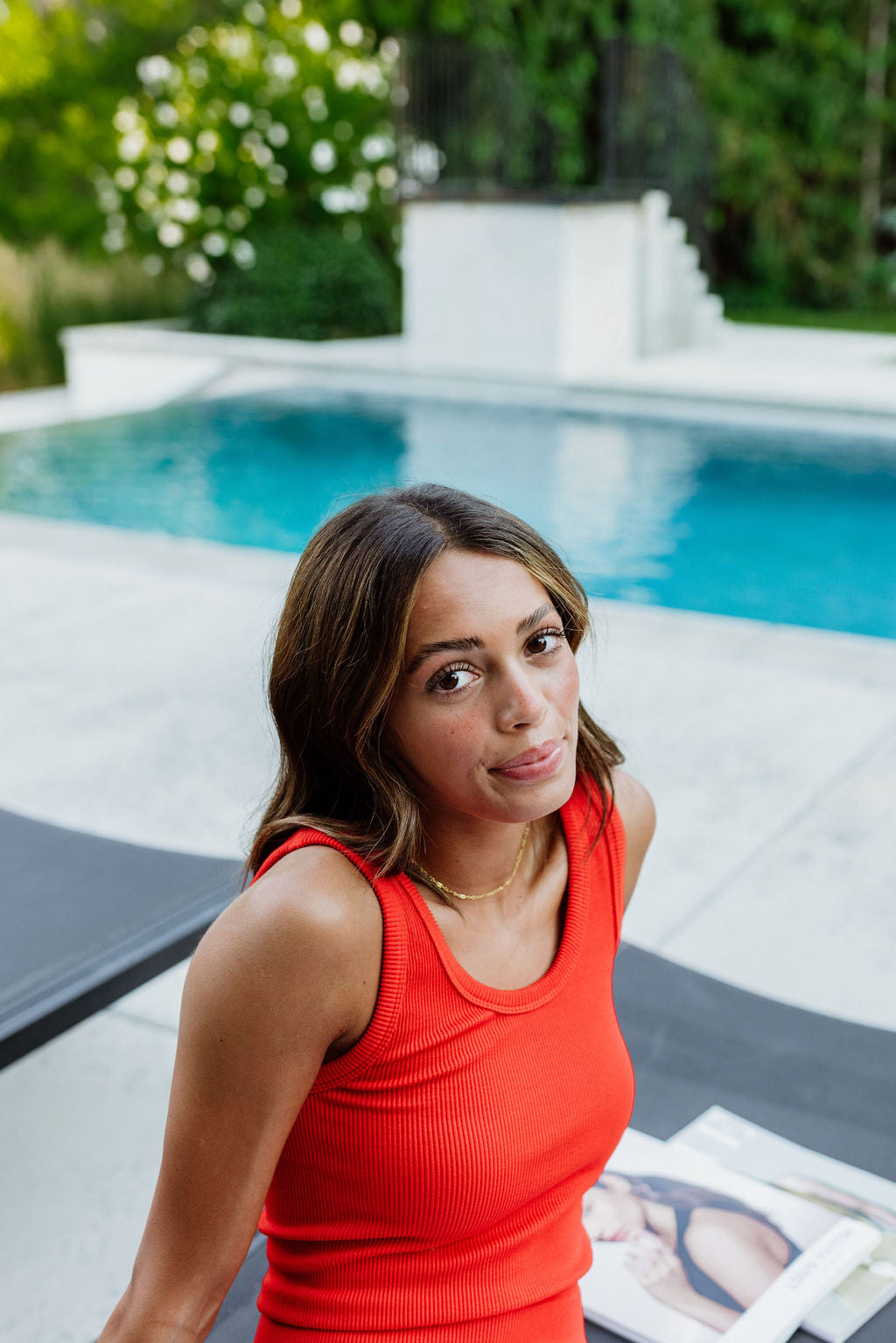 Seamless Ribbed Tank // Red