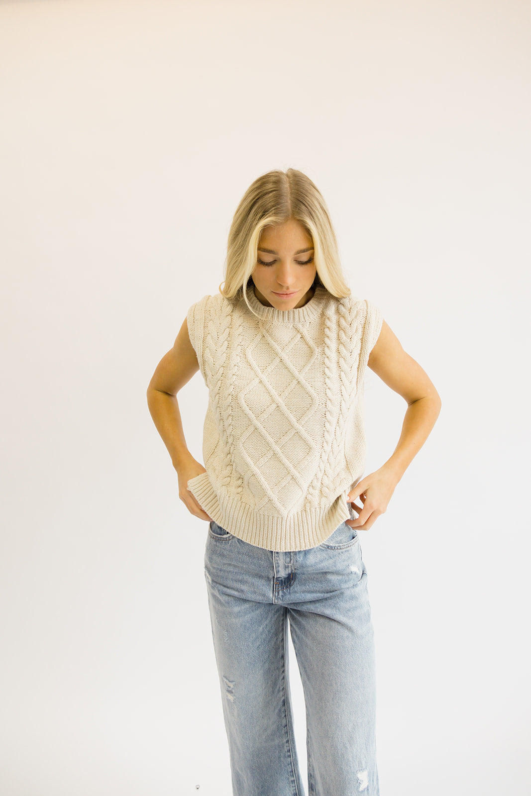 Anabelle Cable Sweater Vest