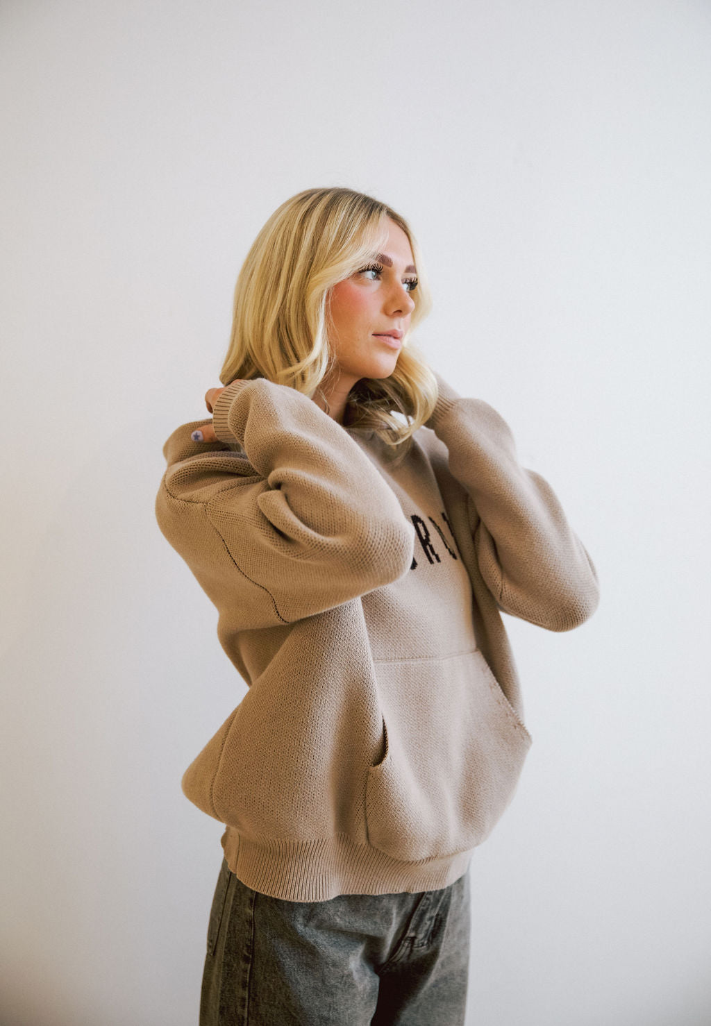 Isla Grove Original Knit Hoodie // Sand