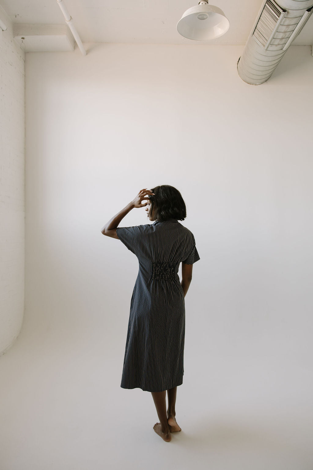 Brooke Pleated Shirt Dress // Navy