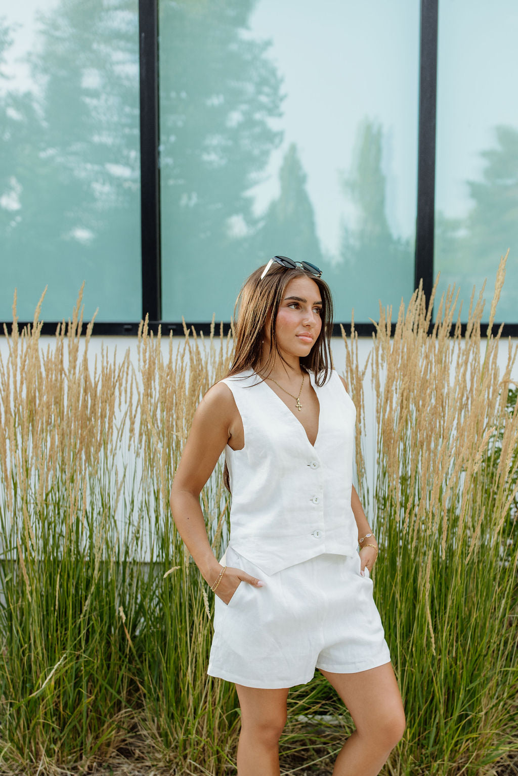 Laguna Linen Shorts // White