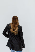 Statement Leather Blazer // Black