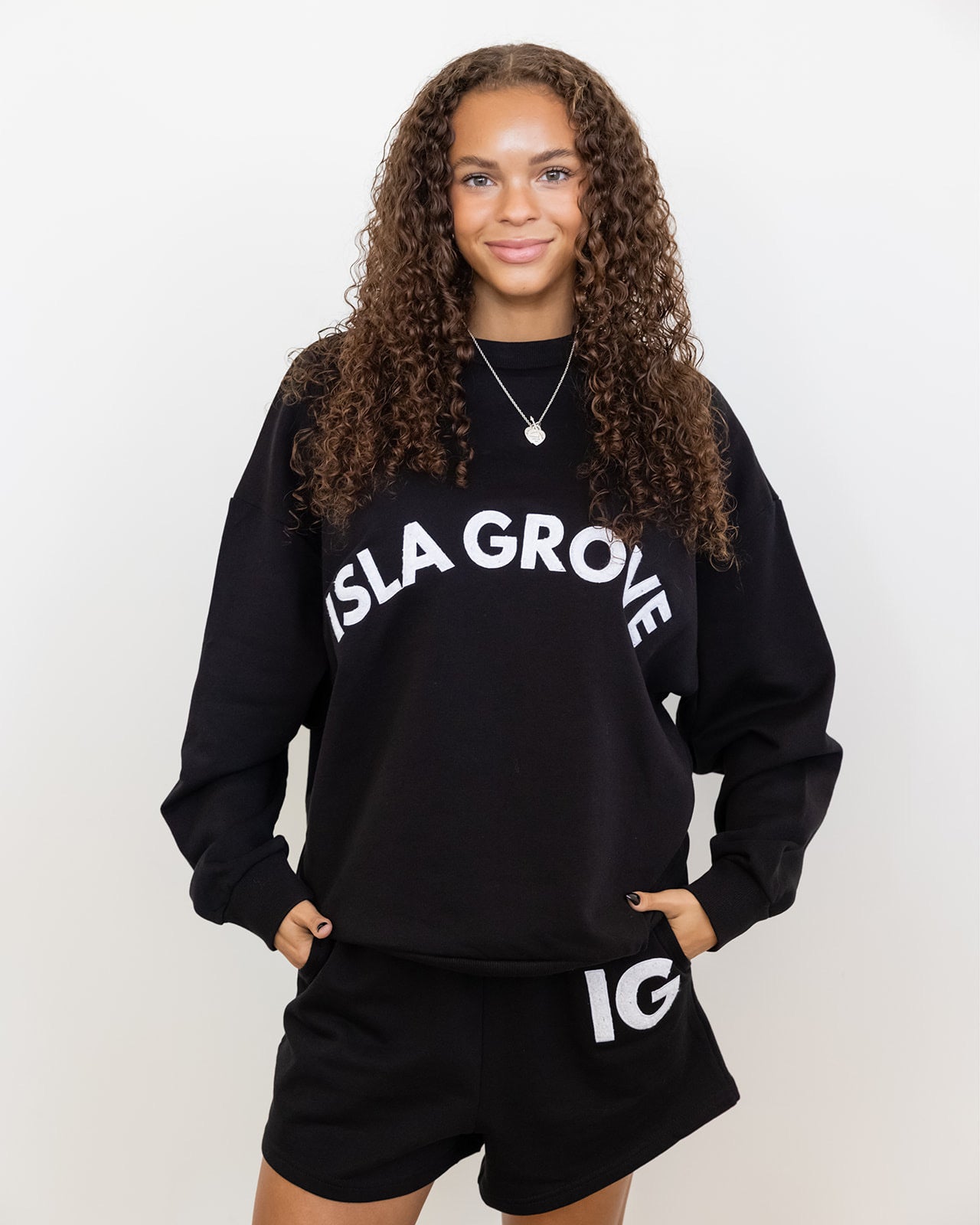 Isla Grove French Terry Crewneck // Black