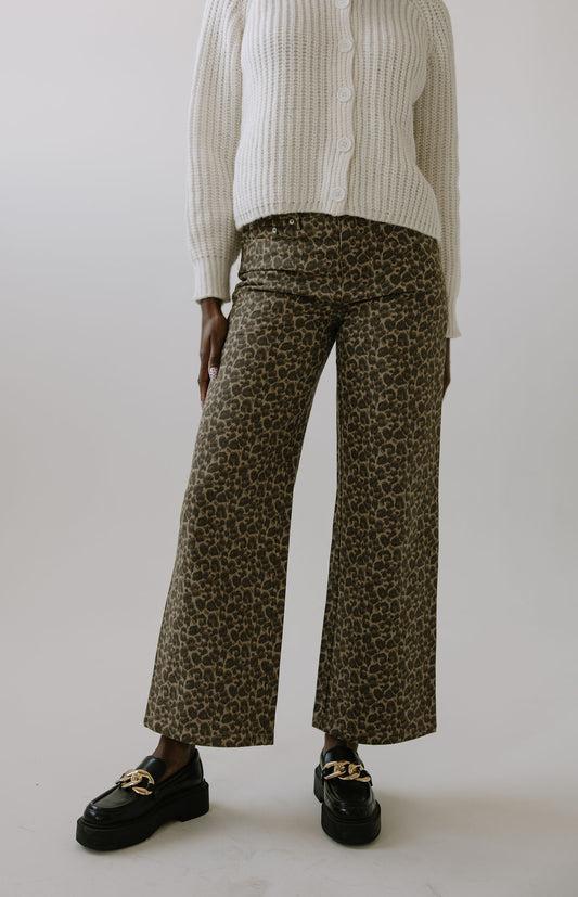 Leopard Denim Pants