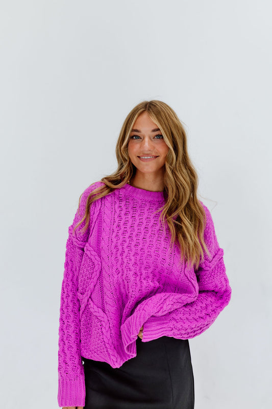 Fall Favorite Classic Sweater // Electric Orchid *RESTOCKED*