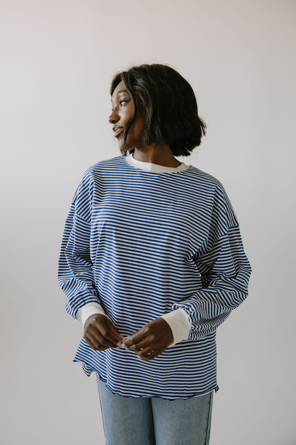 Emmi Stripe Long Sleeve // Blue