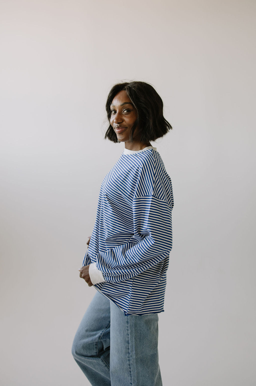 Emmi Stripe Long Sleeve // Blue