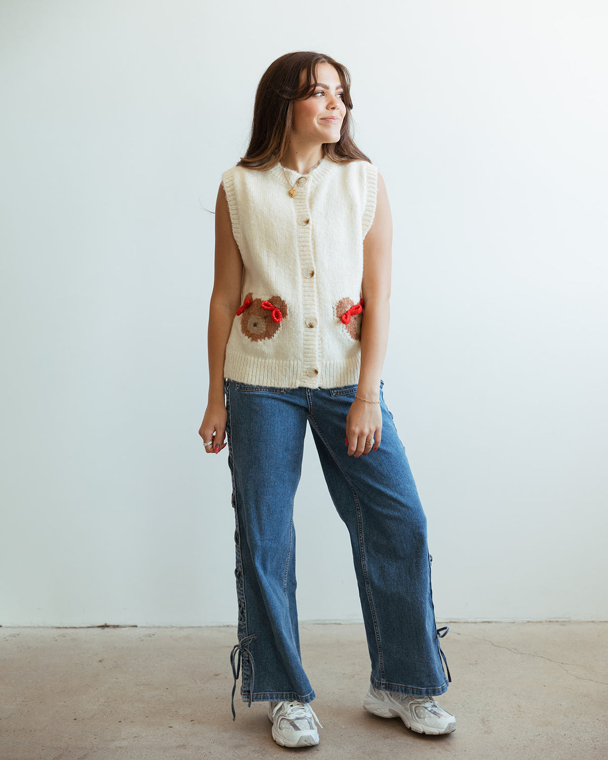 Teddy Bear Button Top