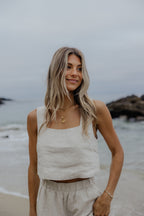 Sandy Linen Square Neck Top