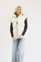 Ava Puffer Vest // Cream