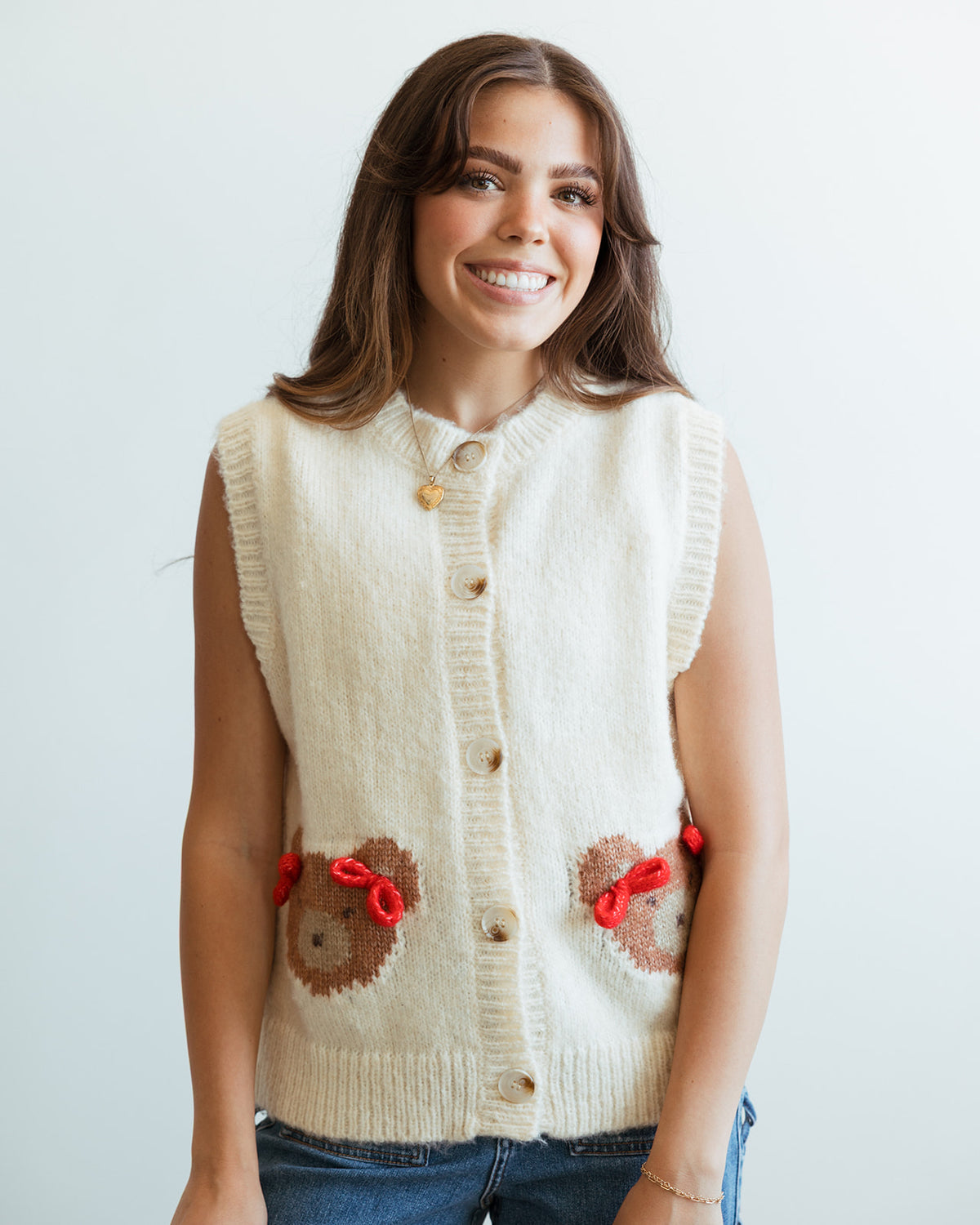 Teddy Bear Button Top