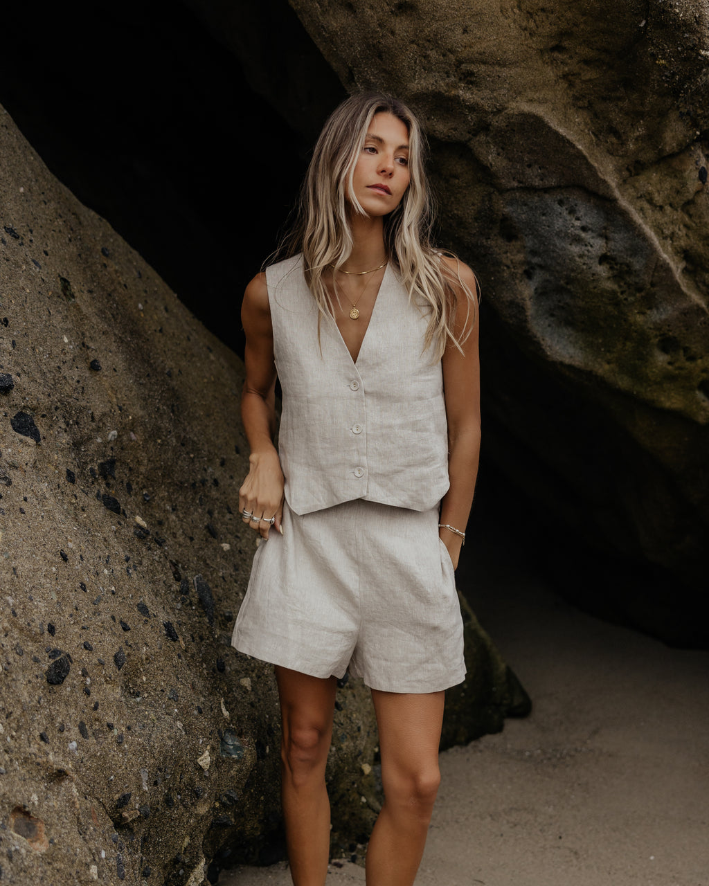Laguna Linen Shorts // Oatmeal
