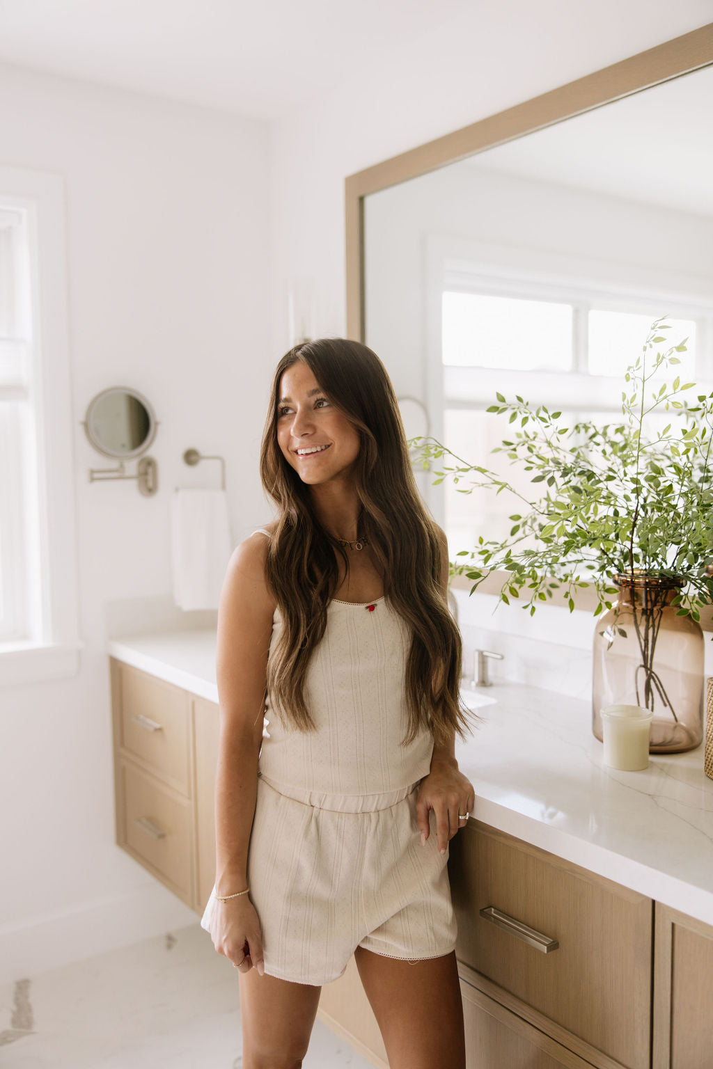 Bonnie Pointelle Pajama Rose Tank