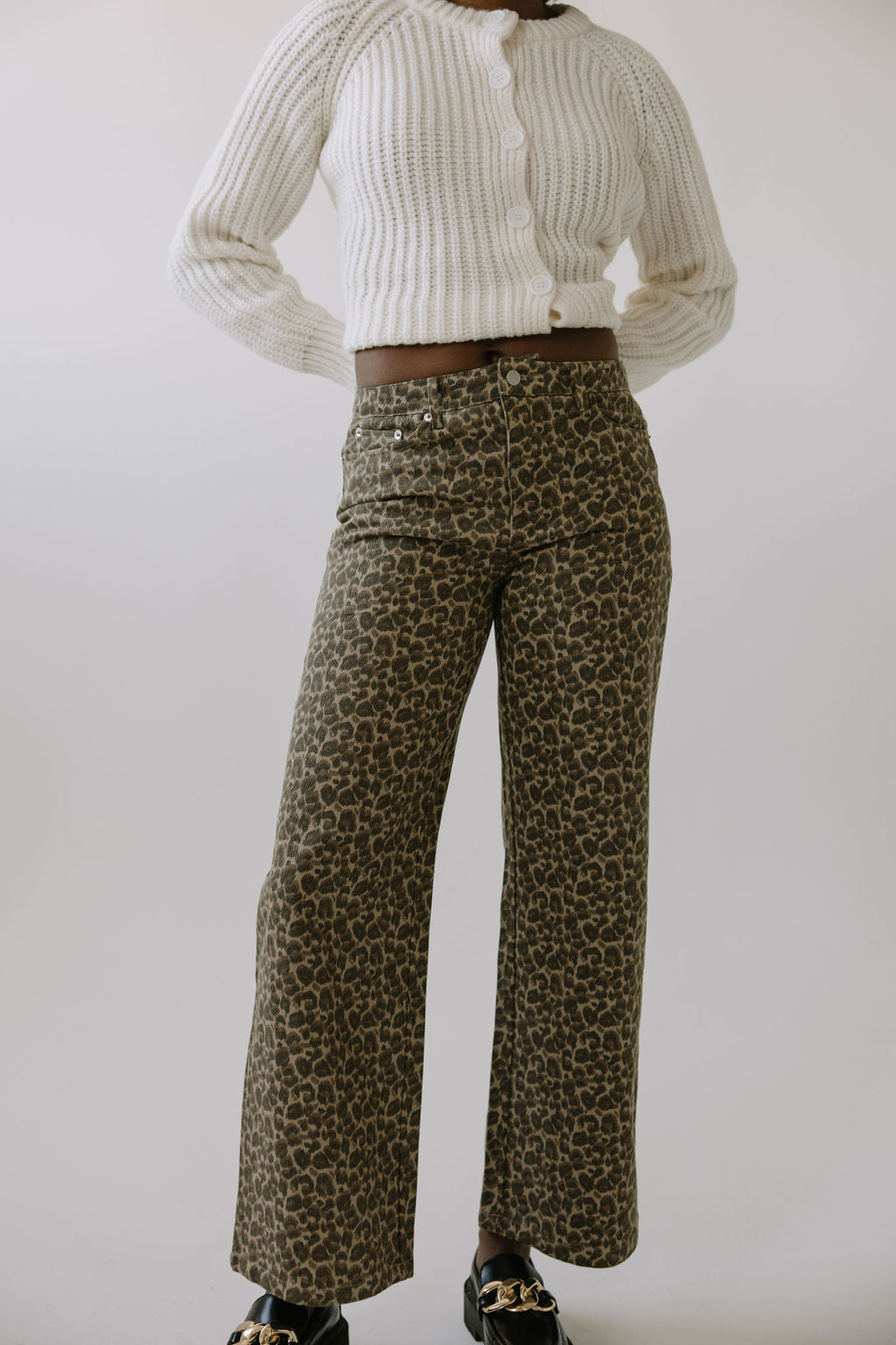 Leopard Denim Pants