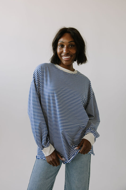 Emmi Stripe Long Sleeve // Blue