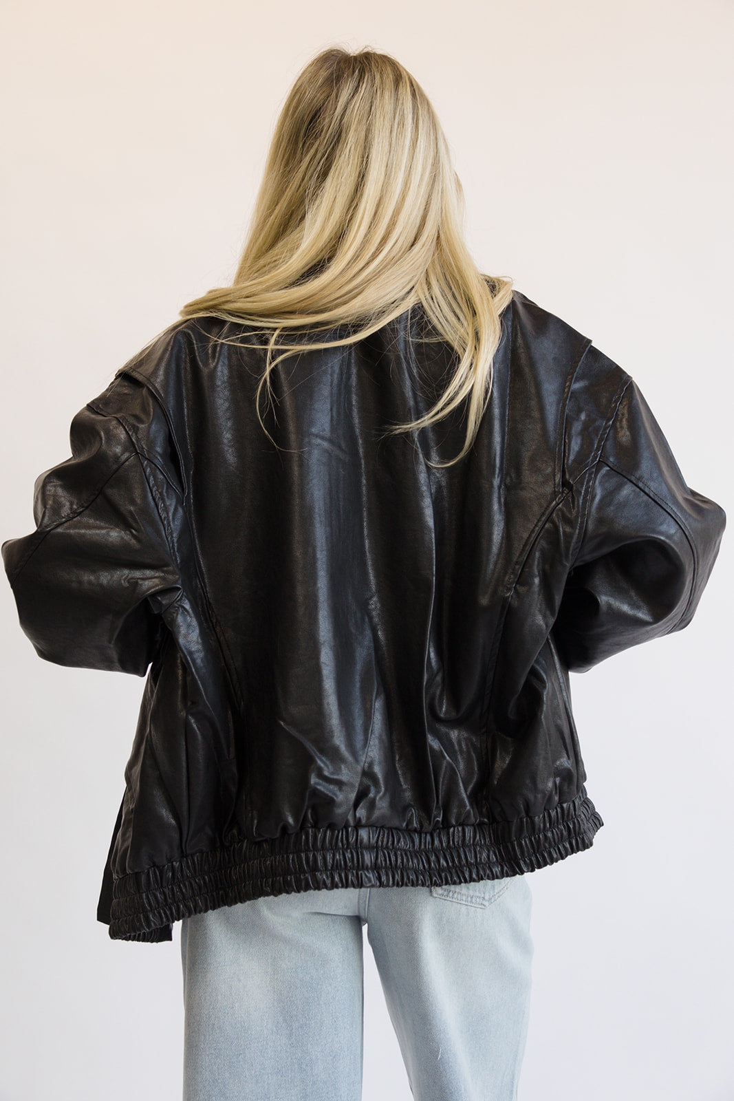 Clarissa Faux Leather Bomber Jacket