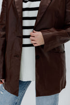 Statement Leather Blazer // Espresso