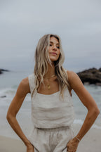 Sandy Linen Square Neck Top