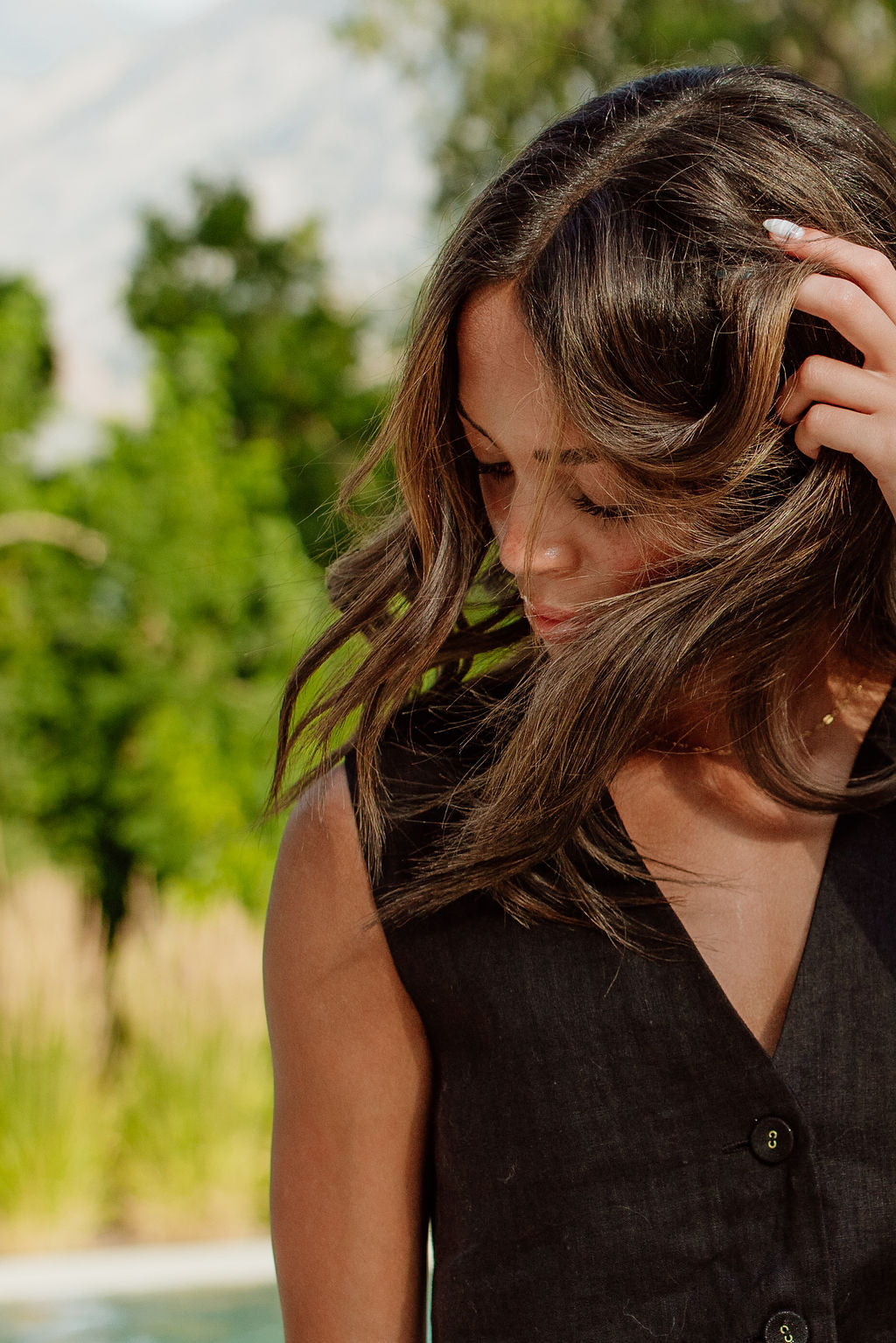 Laguna Linen Vest // Black