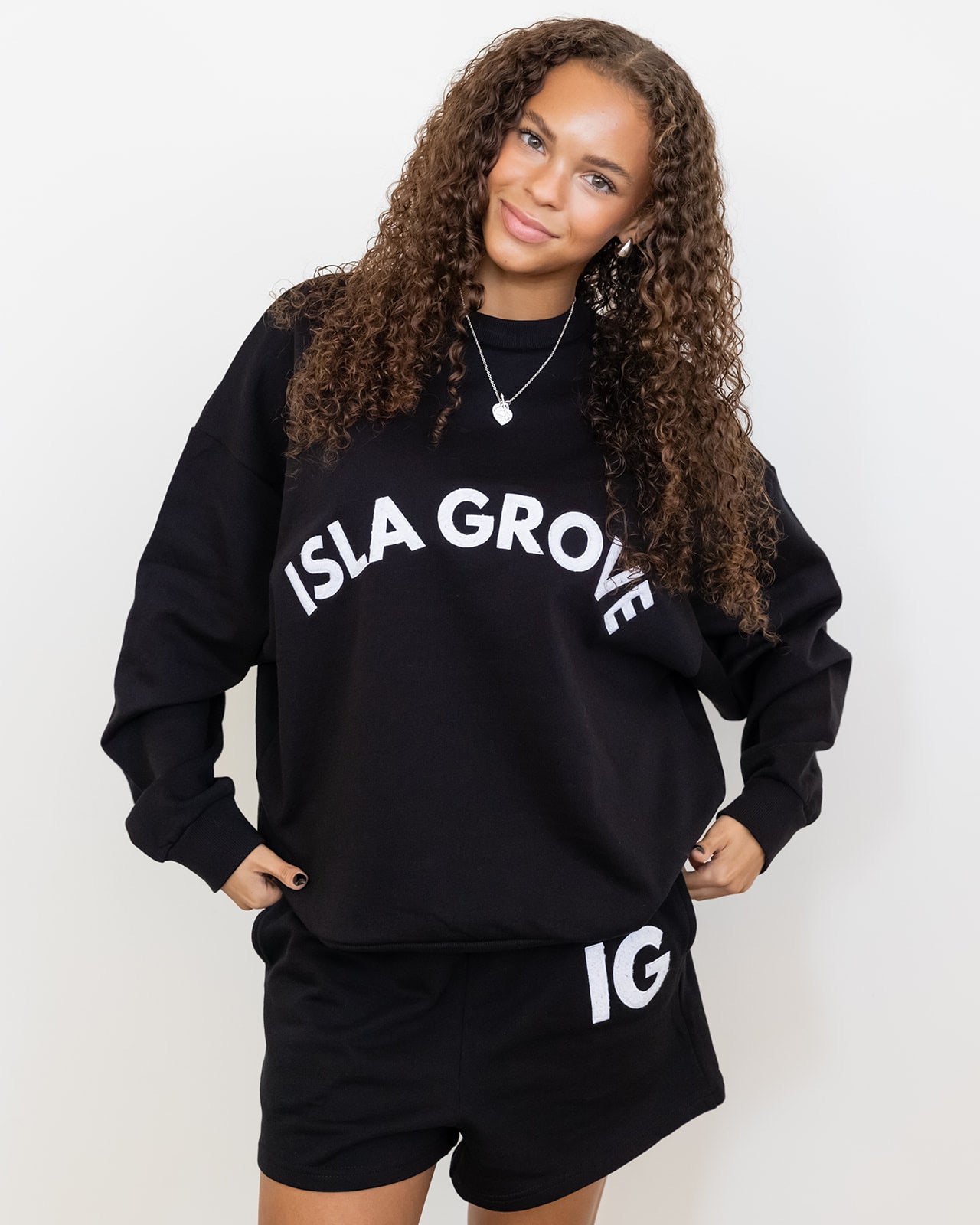 Isla Grove French Terry Crewneck // Black