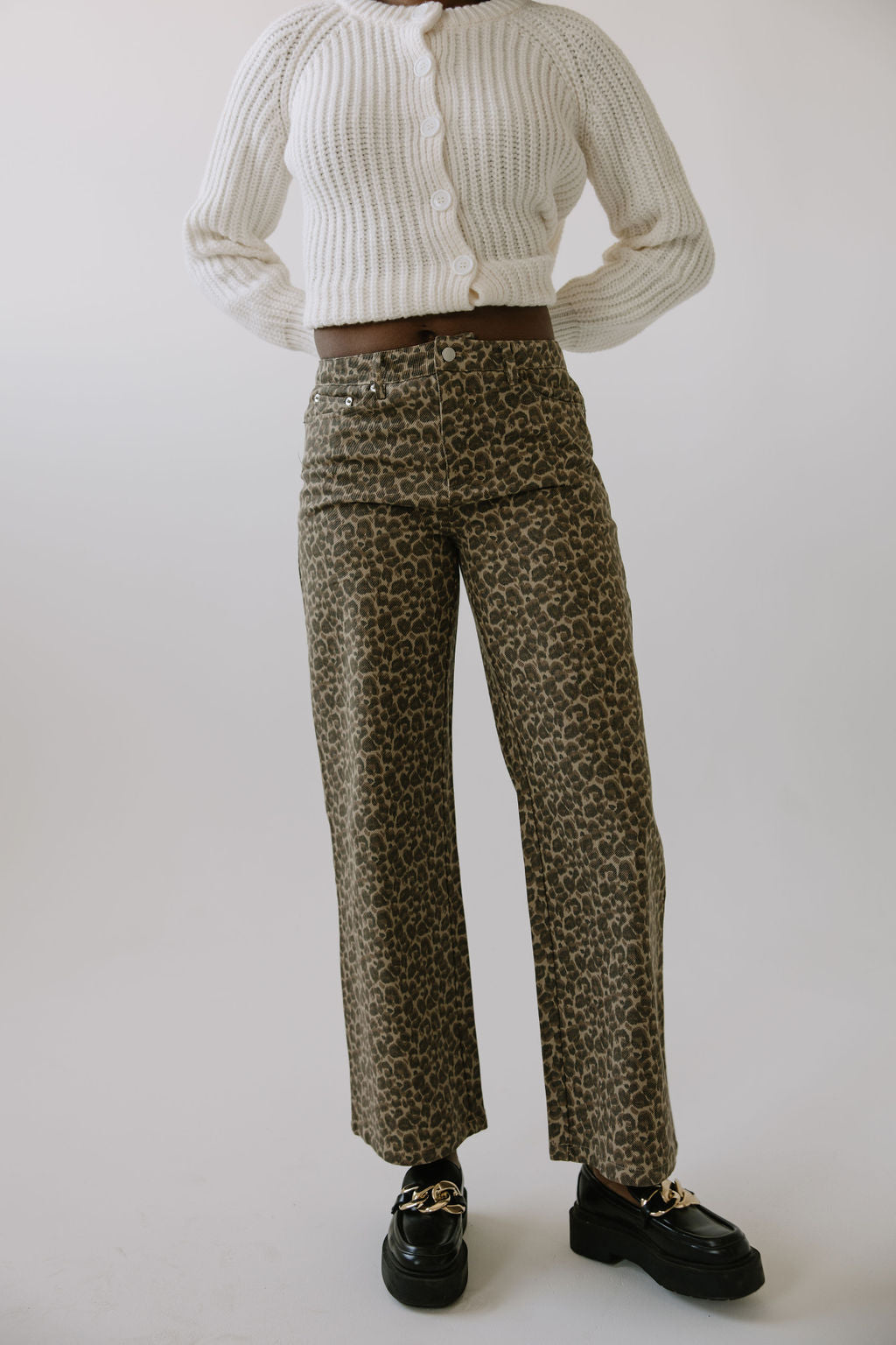 Leopard Denim Pants