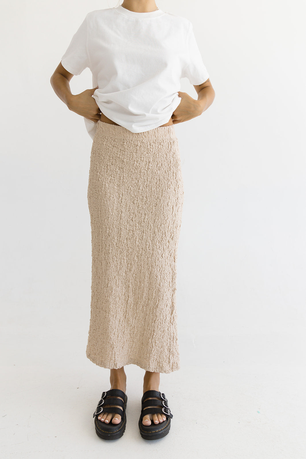Audrey Textured Midi Skirt