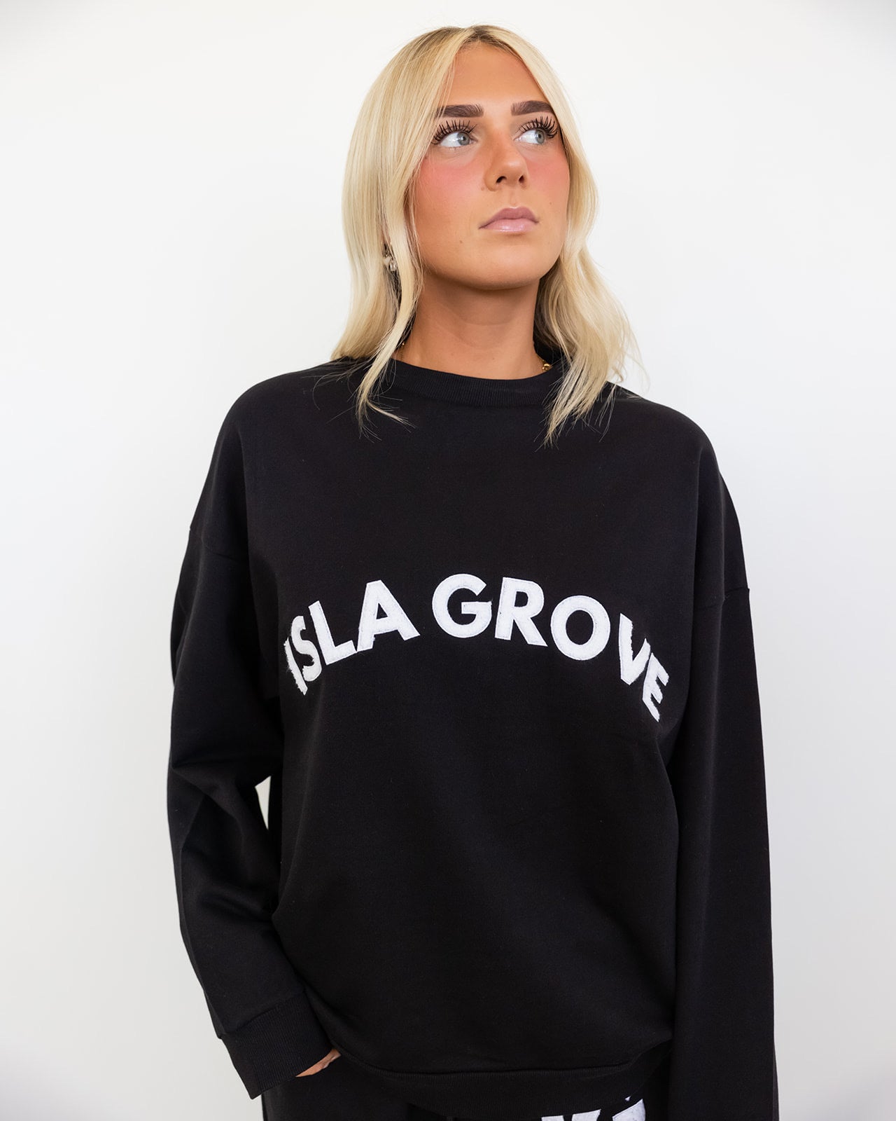 Isla Grove French Terry Crewneck // Black